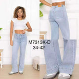 Jeans Vaqueros Rectos de Tiro Alto y Pierna Ancha M7313K