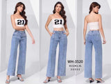 Jeans de Pierna Ancha con Tachuelas y Tiro Alto WH3520
