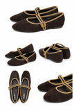 Bailarinas Mary Jane de Mujer – Zapatos Planos con Hebilla y Diseño Bicolor YR908