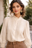Blusa Elegante con Encaje y Cuello Alto – Estilo Femenino y Versátil 2901-BE