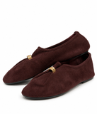 Bailarinas Mujer Elegantes con Adorno Dorado, Zapatos Planos Cómodos, Ligeros y Flexibles 6602b