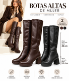 Botas Altas de Mujer con Plataforma y Tacón Ancho – Caña Alta y Cremallera Lateral 186MB