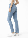 Jeans ajustados de tiro alto con elasticidad-Azul claro F5137