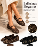 Bailarinas Mary Jane con tachuelas estilo vintage yr8897