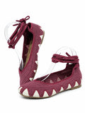 Bailarinas de crochet estilo bohemio con cordones N5810