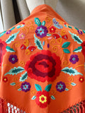 LM MANTONCILLO BORADO FLORE ROJO-NARAJA 24 - FELIZ SHOPPING 