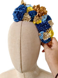 Corona de Flores Flamenca Hecha a Mano con Flores de Tela TK-26-f17