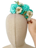 Corona de Flore Flamenca para nina Hecha a Mano con Flores de Tela TK-26-f14 - FELIZ SHOPPING 