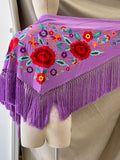 MANTON FLAMENCO BORADO FLORE ROJO -270053 LILA