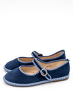 Zapatos Mary Jane Azul Marino de Gamuza con Hebilla N5812-5-BLUE/BLUE