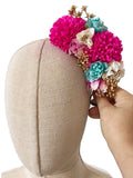 Corona de Flore Flamenca para nina Hecha a Mano con Flores de Tela TK-26-f14 - FELIZ SHOPPING 