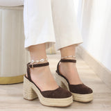 Esparto de Tacón Grueso con Plataforma de Yute 6106