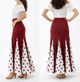 60105 Falda Flamenca con Lunares -Falda de Baile Flamenco de Cintura Alta