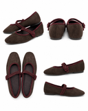 Bailarinas Mary Jane de Mujer – Zapatos Planos con Hebilla y Diseño Bicolor YR908