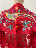 MANTON FLAMENCO BORDADO MEDIANA PARA ADULTOS Y NIÑAS -270051  ROJO