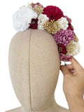 Corona de Flores Flamenca Hecha a Mano con Flores de Tela TK-26-f17