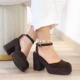 Esparto de Tacón Grueso con Plataforma de Yute 6106