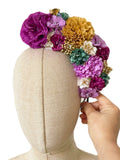 Corona de Flores Flamenca Hecha a Mano con Flores de Tela TK-26-f17