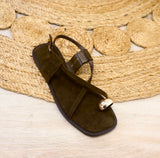 Sandalias Planas de Tiras Finas con Adorno Metálico para Mujer - FELIZ SHOPPING 