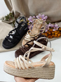 Sandalias Mujer de Plataforma Espadrilles con Suela de Yute 6016 - FELIZ SHOPPING 