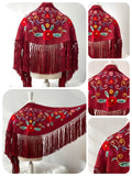 Mantoncillo Infantil Bordado de Flores con Flecos Estilo Flamenco para Feria y Fiestas 270071