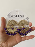 Pendientes flamencos de abanico con flecos y cuentas de colores PEN1299 - FELIZ SHOPPING 
