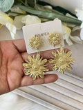 Pendiente oro flores pen699