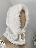 Pasamontañas de Punto para Mujer con Pelo Suave-Gorro y Cuello 2 en 1 -Cálido y Cómodo para Invierno go1499