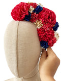 Corona de Flores Flamenca Hecha a Mano con Flores de Tela TK-26-f17