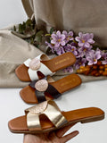 Sandalias Mujer Planas con Adorno Metálico Redondo MT12-68