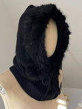 Pasamontañas de Punto para Mujer con Pelo Suave-Gorro y Cuello 2 en 1 -Cálido y Cómodo para Invierno go1499