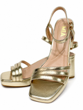 Sandalias de Tacón Ancho Doradas – Elegancia y Comodidad W6932