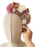 Corona de Flores Flamenca Hecha a Mano con Flores de Tela TK-26-f17