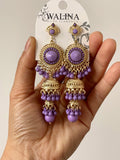 Pendientes largos con flecos y cuentas-Estilo flamenca pen1199