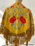 Mantón Flamenco Bordado con Flecos -Mantoncillo de Flamenca -Varios Colores 270032 - FELIZ SHOPPING 
