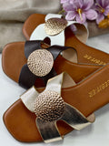 Sandalias Mujer Planas con Adorno Metálico Redondo MT12-68