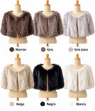 Chaqueta Corta de Pelo Sintético para Mujer - Elegante y Cálida-Ideal para Fiestas, Bodas y Eventos 270044 270045