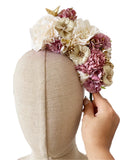 Corona de Flores Flamenca Hecha a Mano con Flores de Tela TK-26-f17