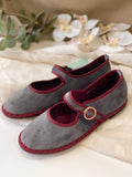 Zapatos Mary Jane de Terciopelo-Elegancia Vintage y Máxima Comodidad N5801