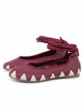 Bailarinas de crochet estilo bohemio con cordones N5810