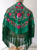 Mantón Flamenco Bordado con Flecos -Mantoncillo de Flamenca -Varios Colores Tk26