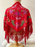 LD MANTONCILLO BORDADO ALGODON ROJO MANT7599
