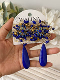 Pendientes flamencos de flor con lágrima -Largos llamativos y elegantes PEN1399