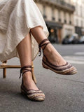 Bailarinas de crochet estilo bohemio con cordones N5810 n5830