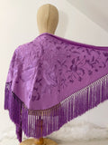 L01-270034 MANTON BORDADO FLRCO CORTO LILA