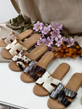 Sandalias Planas Mujer Diseño H con Textura MT16