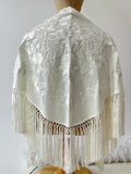 Mantón Flamenco Bordado con Flecos -Mantoncillo de Flamenca -Varios Colores Tk26