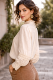 Blusa Elegante con Encaje y Cuello Alto – Estilo Femenino y Versátil 2901-BE