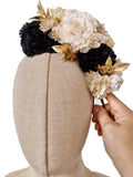 Corona de Flores Flamenca Hecha a Mano con Flores de Tela TK-26-f17