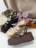 Sandalias Mujer de Cuña con Suela de Yute – Espadrilles Verano 6030